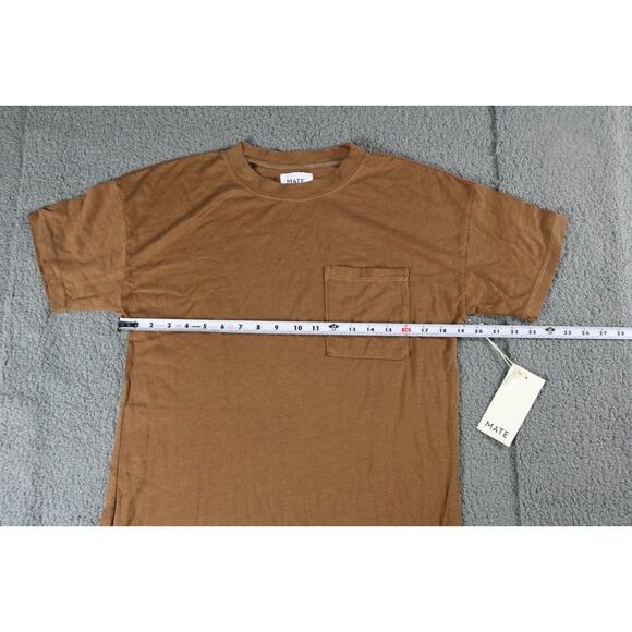 New Mate The Label Dress Xs Brown Tencel Sleep Tee Dress Organic One Pocket - Picture 3 of 4